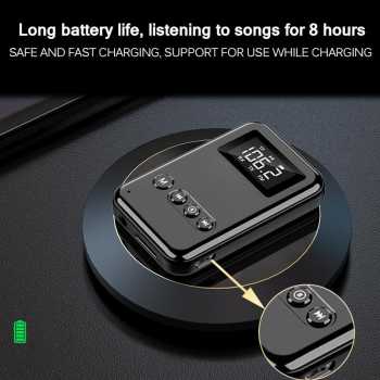 Gambar produk TKXEC Audio Bluetooth 5.0 Transmitter Receiver Adapter AUX FM - K6