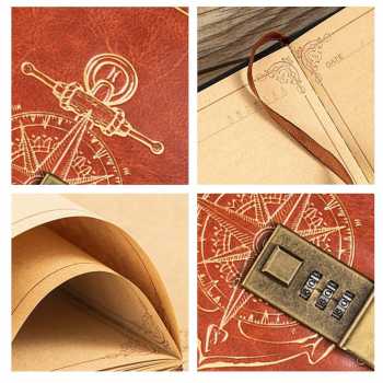 Gambar produk Pirates Buku Jurnal Leather Vintage B6 200 Halaman Grid with Lock - INU148