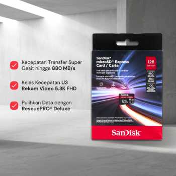 Gambar produk SanDisk microSD Express UHS-I Class 10 U3 880MB/s 128GB - SDSQXFN