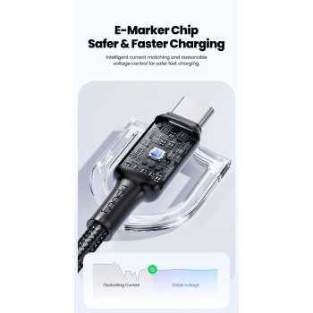 Gambar produk Toocki Kabel Data USB Type-C Multifungsi Fast Charging RGB 20V 6A 100W 1.8M - TQ-X45