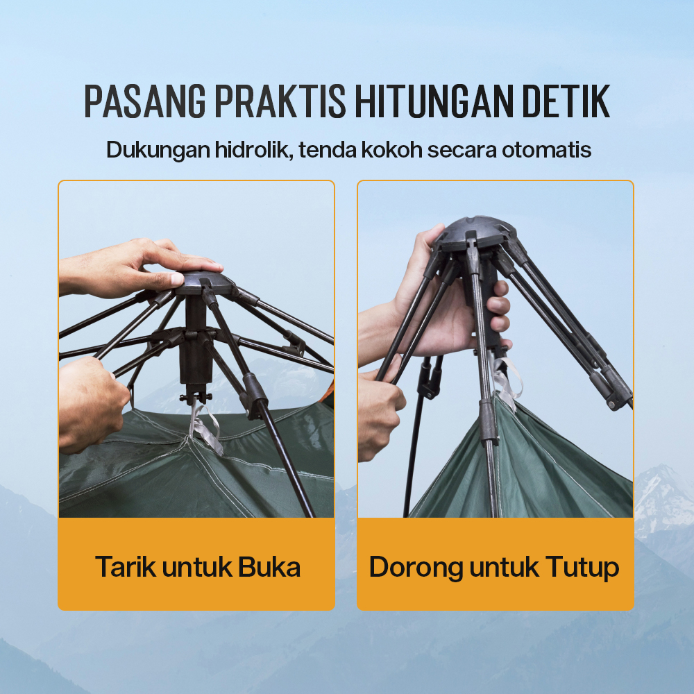 Gambar produk AstaGear Tenda Camping Lipat Otomatis 3-4 Orang Double Layer - ZK50
