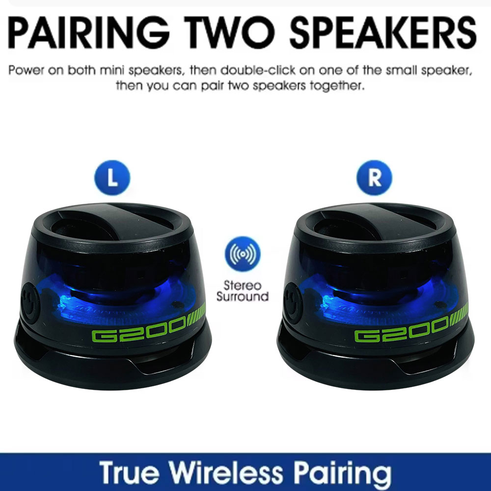 Gambar produk VIKEFON Speaker Bluetooth Portable Magnetic TWS Subwoofer 5W - G200