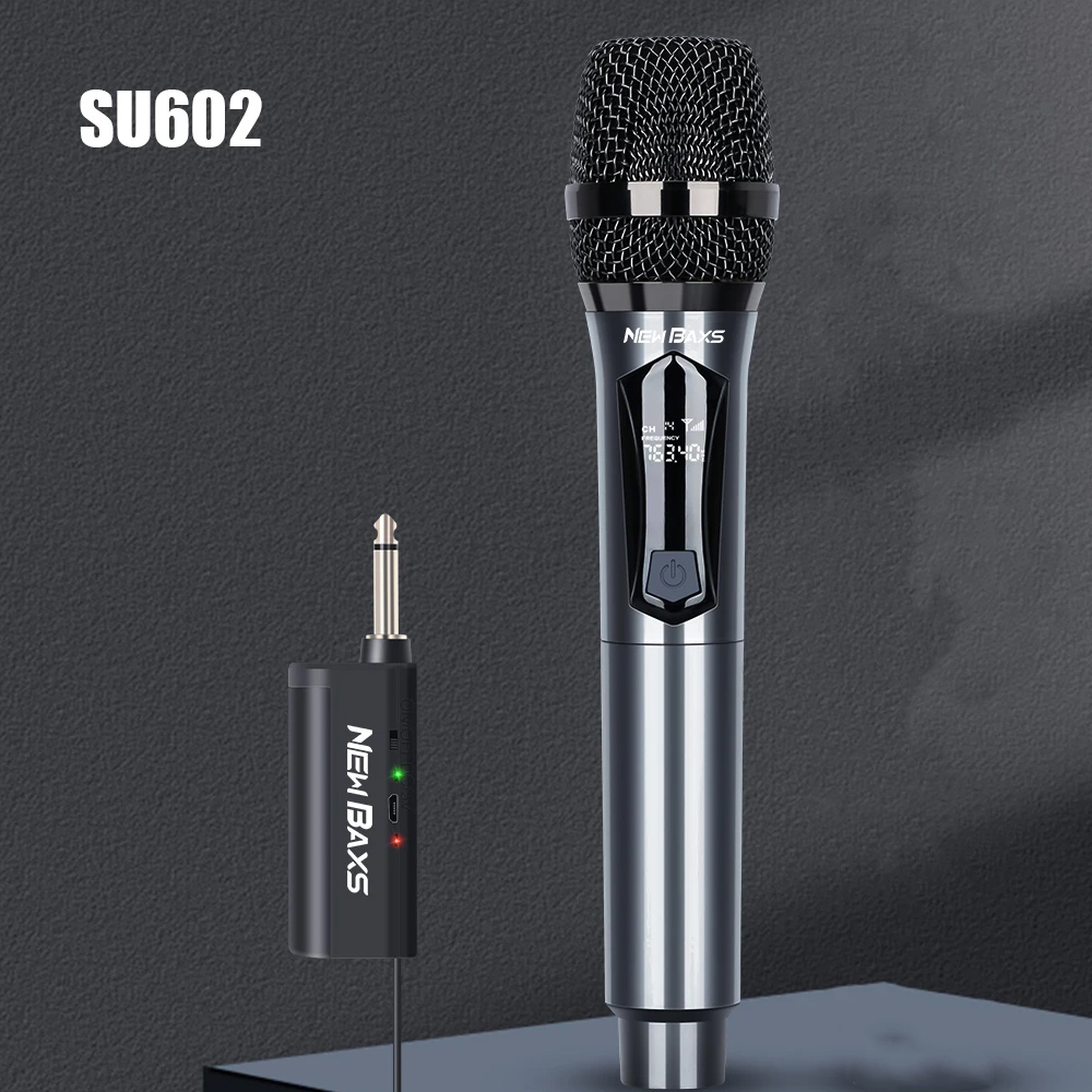 Gambar produk New Baxs Mikrofon Karaoke Wireless Cardioid Microphone 2.4G 600mAh - SU602