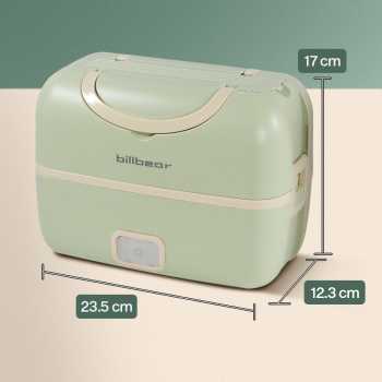 Gambar produk BILLBEAR Kotak Makan Pemanas Elektrik Double Layer Lunch Box 2 Bowl 2L - BE-FH888