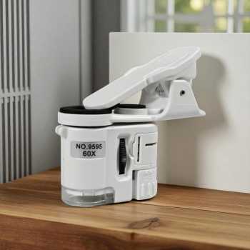 Gambar produk 355BUZG Mikroskop Mini Clip On Pembesaran 60X with LED UV - 9595B