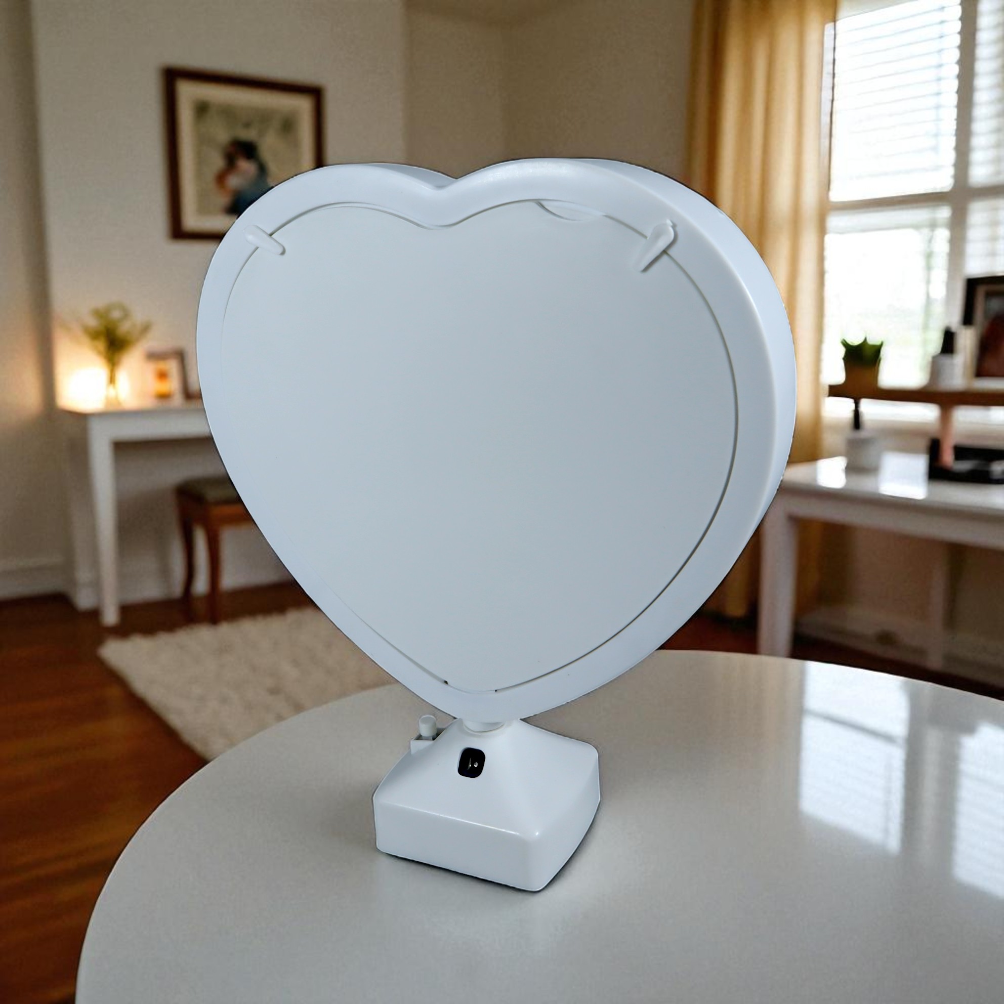 Gambar produk LOX Cermin Make Up Heart Shaped Magic Mirror Table LED - L-223