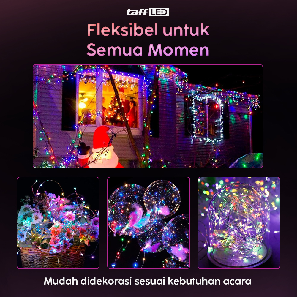 Gambar produk TaffLED Lampu Hias LED String Lights Multifunctional 100 Light 10M - X-100