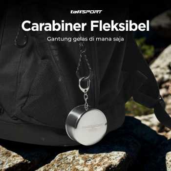 Gambar produk TaffSPORT Gelas Lipat Stainless Steel Foldable Cup Carabiner 140ml - BS150