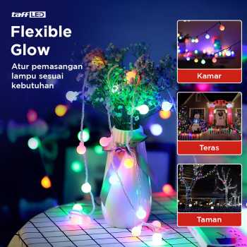 Gambar produk TaffLED Lampu Hias Gantung String Lights Model Bohlam Mini Waterproof 3M - ZYD0931