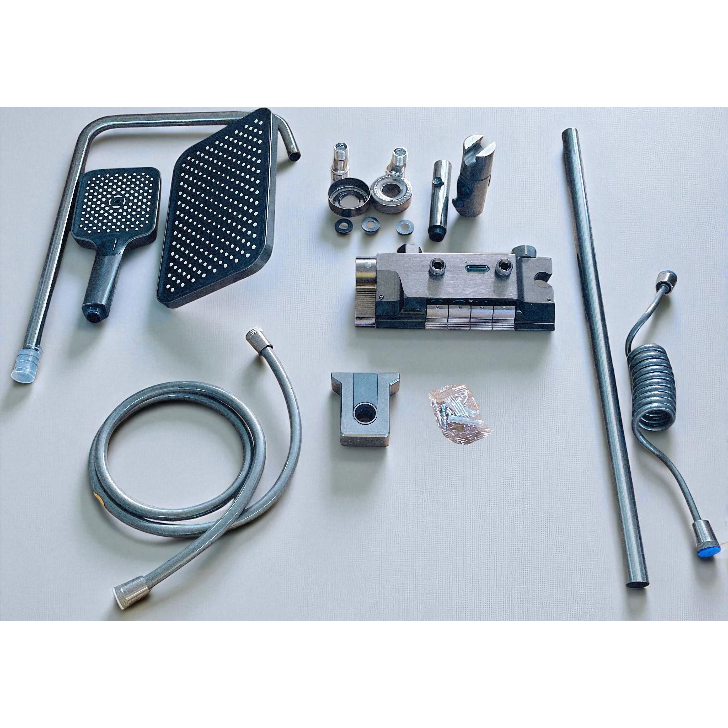 Gambar produk XIWU Set Shower Digital Panel LED Thermostat 4in1 Aluminium - XW1086