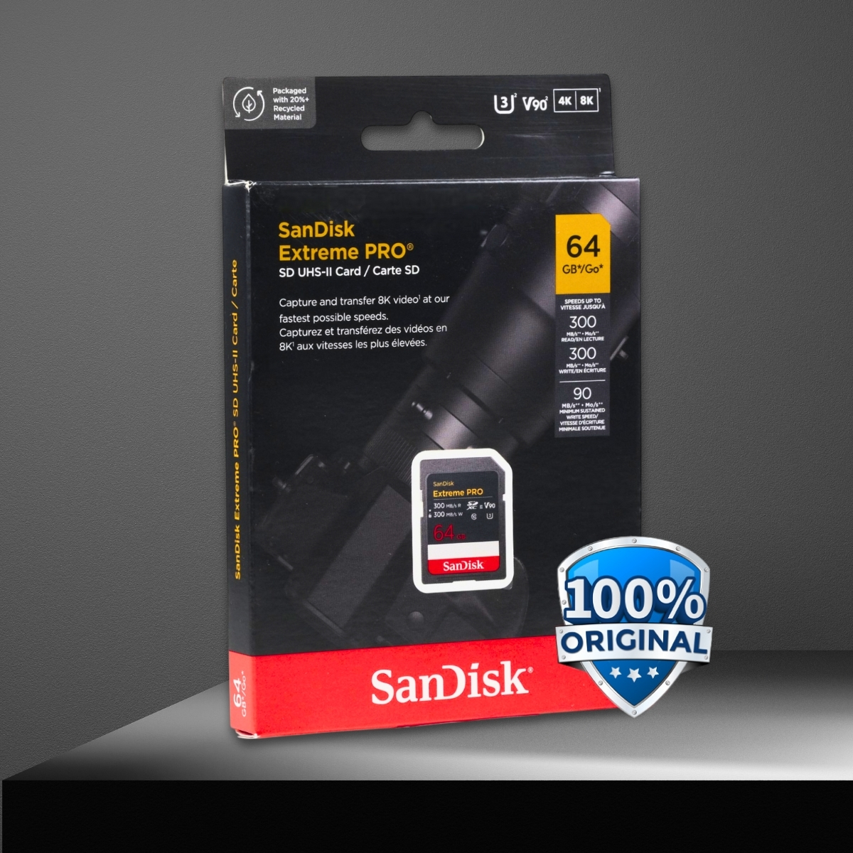 Gambar produk SanDisk Extreme Pro SDXC UHS-II Card U3 Class 10 300MB/s 64GB - SDSDXDM
