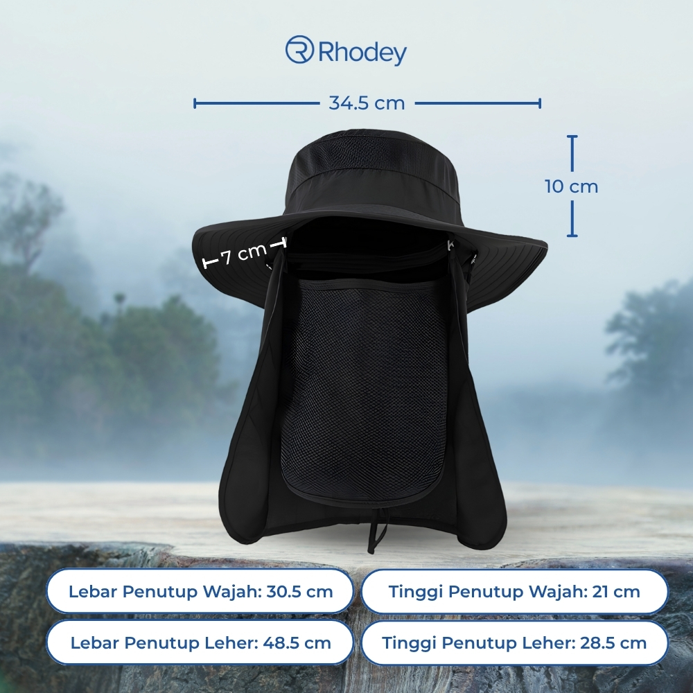 Gambar produk Rhodey Topi Rimba Outdoor Anti UV Waterproof Boonie Hat Polyester - GL001