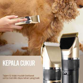 Gambar produk BaoRun Alat Cukur Bulu Hewan Anjing Kucing 4 Comb 1200mAh 3.7V - K5