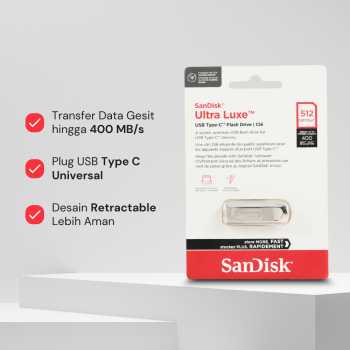 Gambar produk SanDisk Ultra Luxe Flashdisk USB Type C 3.2 Gen 1 512GB - SDCZ75
