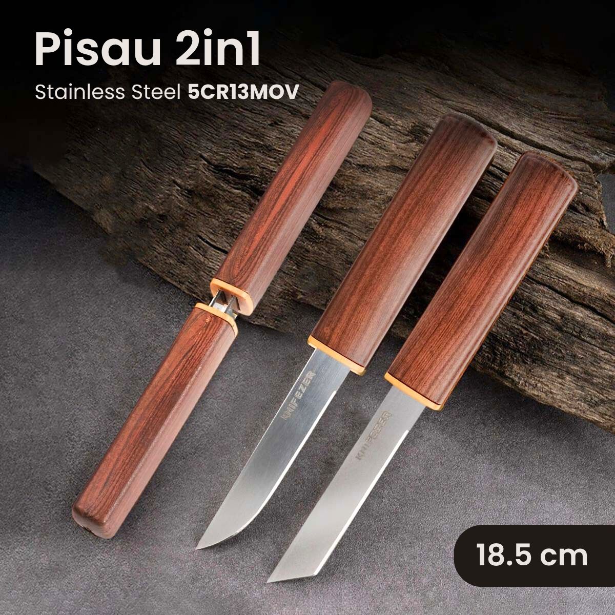 Gambar produk KNIFEZER Pisau Dapur Serbaguna 2in1 Stainless 5Cr13MoV Kitchen Knife - SJA0-87