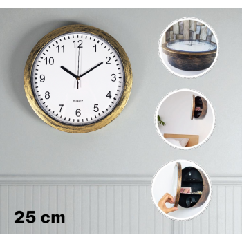 MIZHI Jam Dinding Besar Bulat Vintage 25cm with Hidden Storage Box - OTYLHG544