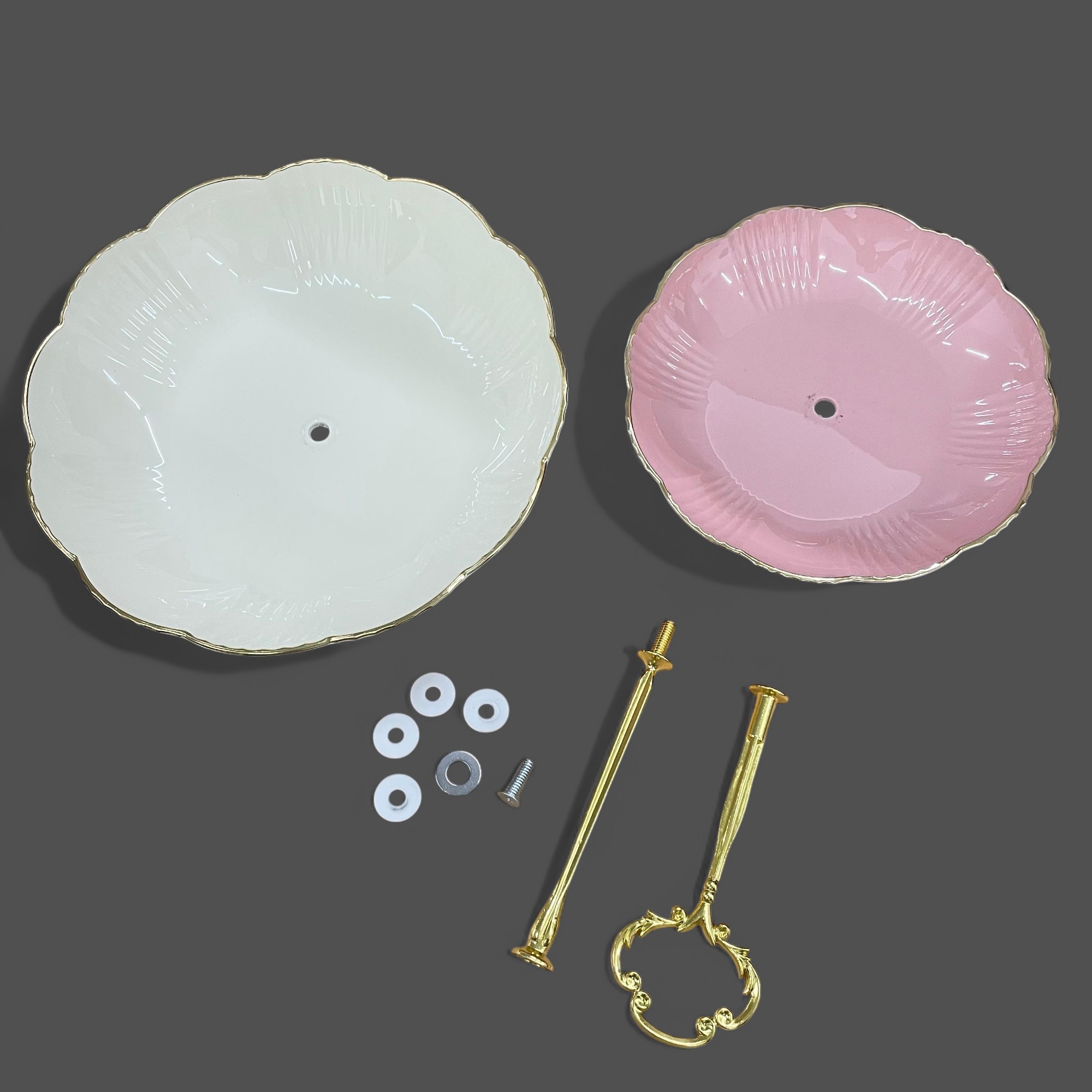 Gambar produk AXOX Rak Kue Susun 2 Tingkat Plate Dessert Cake Fruit Tray Plastic PP - AX-155
