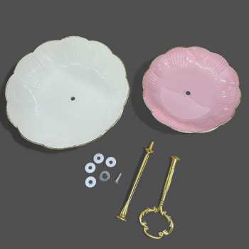 Gambar produk AXOX Rak Kue Susun 2 Tingkat Plate Dessert Cake Fruit Tray Plastic PP - AX-155