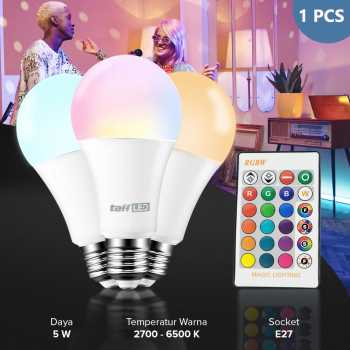 Gambar produk TaffLED Lampu Bohlam RGBW E27 5W dengan Remote Control - A60