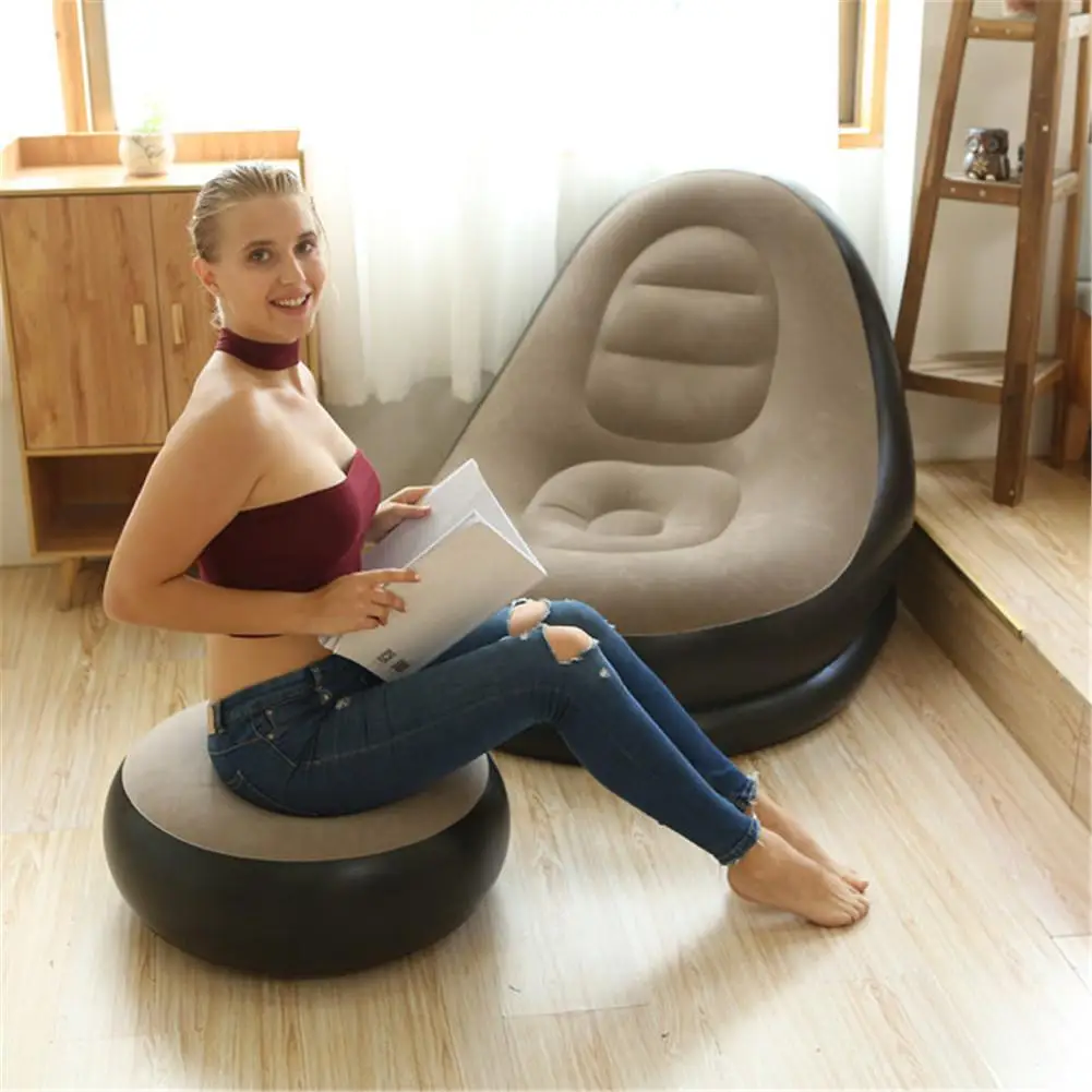 Gambar produk FMA Inflatable Lazy Sofa Chair PVC with Comfortable Leg Stool - FM-CHP