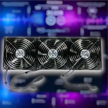 Gambar produk CIXIKEJI Cooling Fan Chassis Cabinet 2700RPM 100-240V EU with Knob 3 Fan - CV12025B12H
