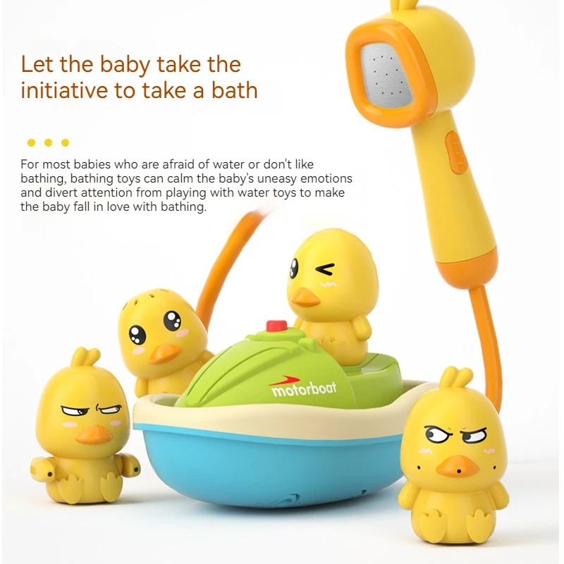 Gambar produk BAKA Mainan Mandi Anak Cute Duck Bathtub Boat Toy Water Spray Toddlers - INU132