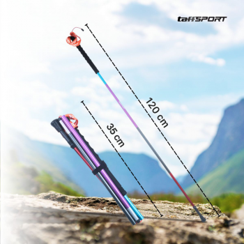 Gambar produk TaffSPORT Tongkat Hiking Lipat Trekking Pole Aluminium Alloy 120cm - 7075