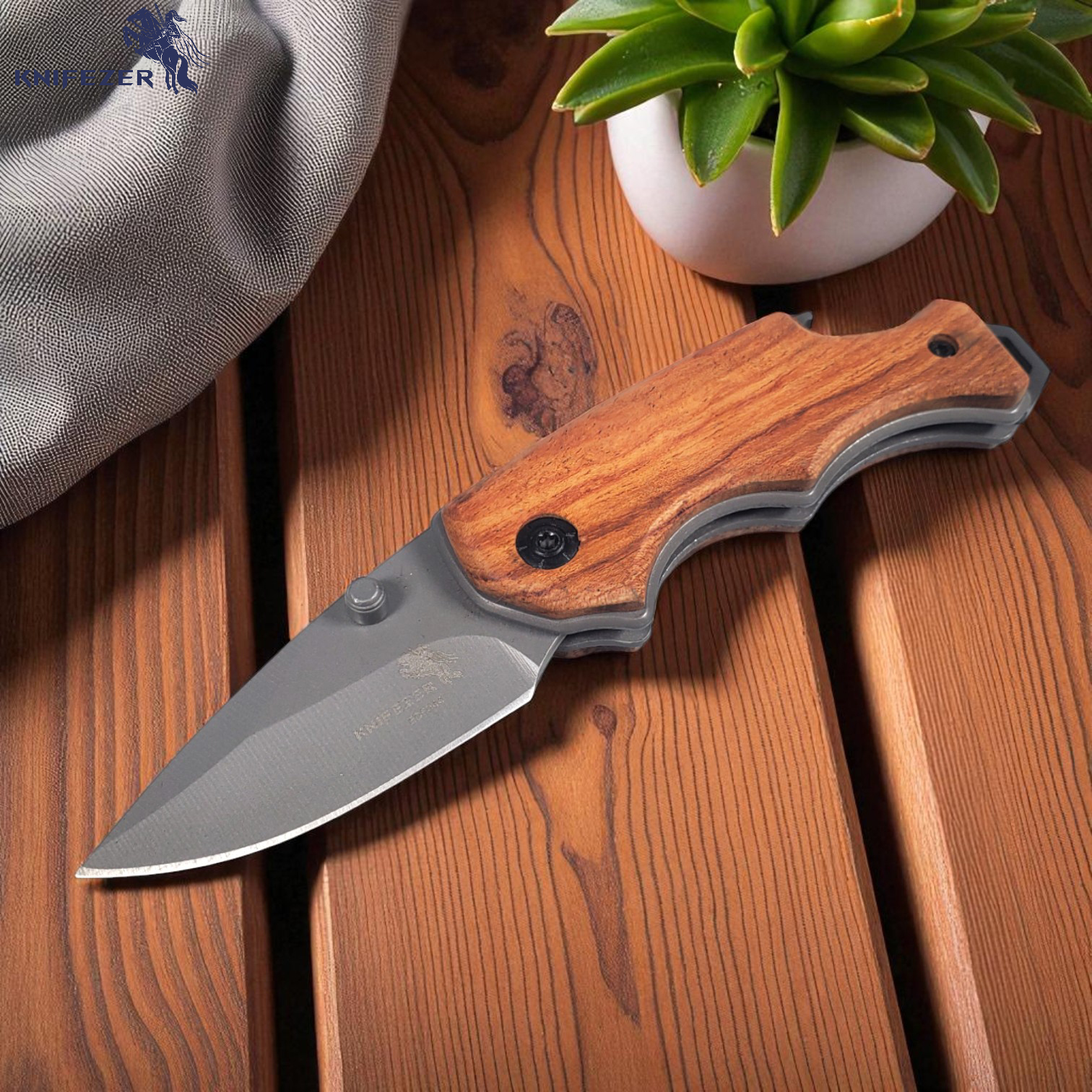 Gambar produk KNIFEZER Pisau Lipat Mini Folding Tactical Knife Survival Hunting Tool - ED5044