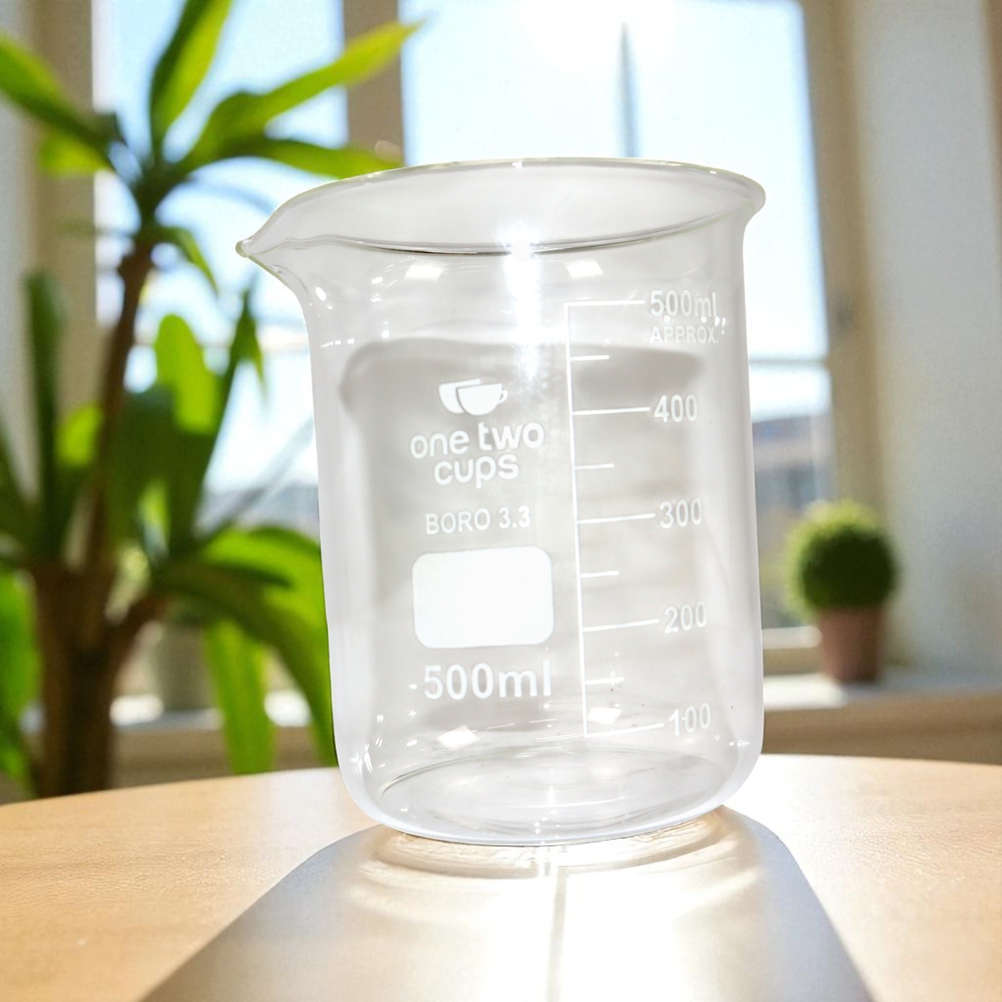 Gambar produk One Two Cups Gelas Ukur Lab Kimia Multifungsi Borosilicate Glass 500ml - GG-17