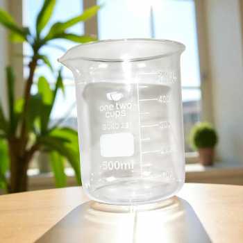 Gambar produk One Two Cups Gelas Ukur Lab Kimia Multifungsi Borosilicate Glass 500ml - GG-17