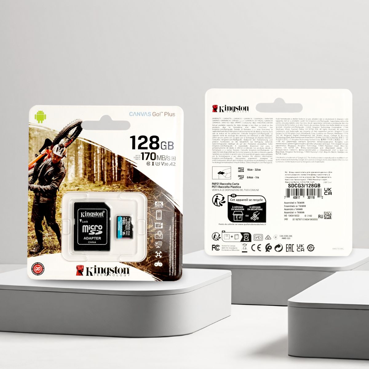 Gambar produk Kingston MicroSD Card Canvas Go Plus C10 V30 UHS-I U3 A2 170MB/s 128GB - SDCG3
