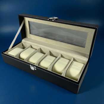 Gambar produk Rhodey Kotak Penyimpanan Jam Tangan Storage Organizer Watch Box 6 Slot - LS-006