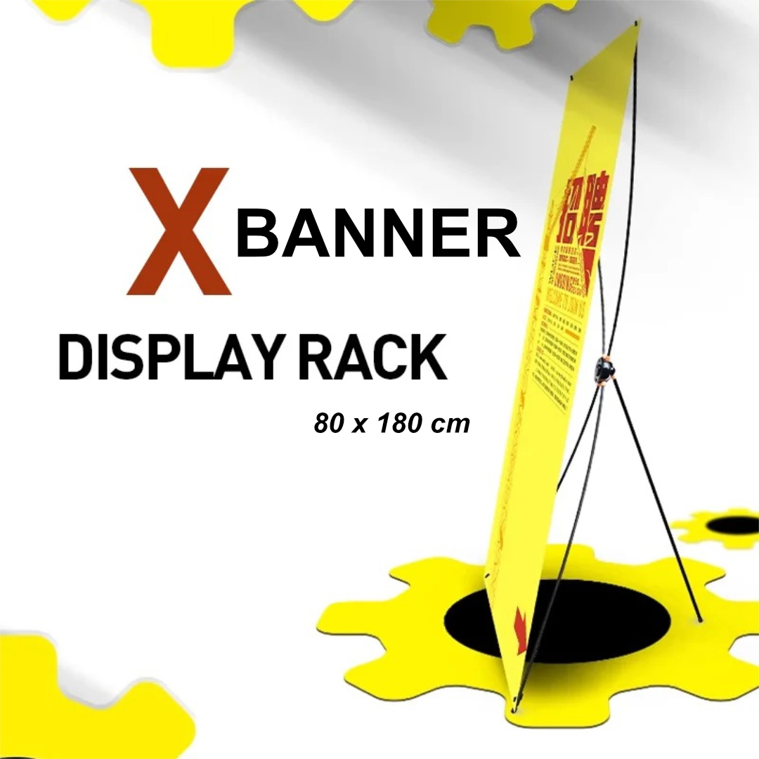 Gambar produk BCALLK Rangka X Banner Frame Standing Display Bow Stand Ad Poster 80x180cm - B692