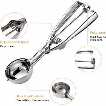 Gambar produk AXV Sendok Takar Es Krim Scoop Stainless Steel Spring Handle Medium - AX-24