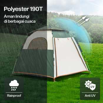Gambar produk AstaGear Tenda Camping Lipat Otomatis 5-8 Orang Double Layer Rainproof - SH-015