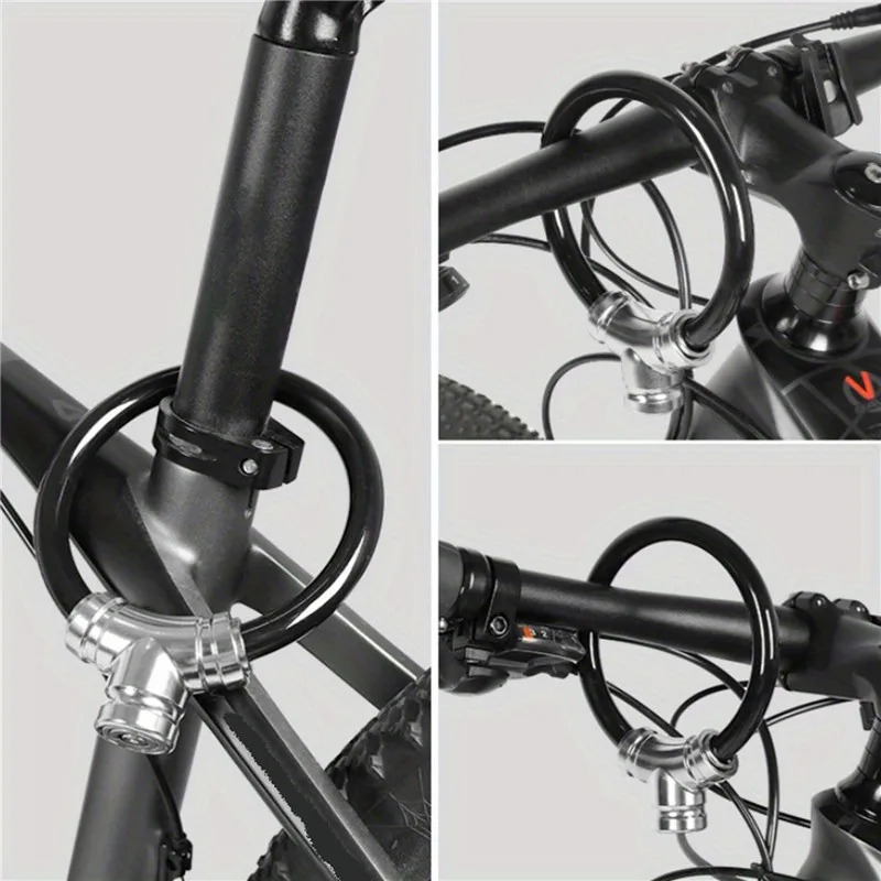 Gambar produk Senzen Gembok Sepeda Cable Ring Bike Lock Zinc Alloy 14cm - INU141