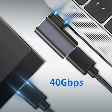 Gambar produk AOLLON USB Type C 4.0 Female Male Adaptor Side Head 40 Gbps - BK-42