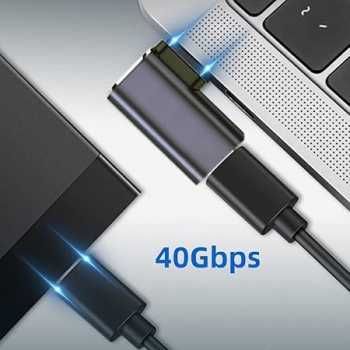 Gambar produk AOLLON USB Type C 4.0 Female Male Adaptor Side Head 40 Gbps - BK-42