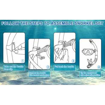 Gambar produk TITA Selang Snorkel Scuba Diving Dry Top Foldable Flexible Silicone - TI121