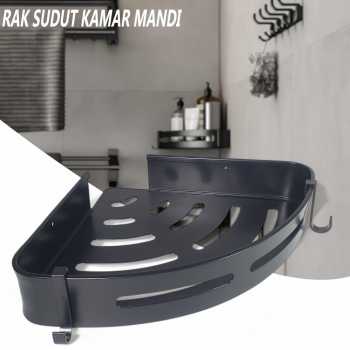 Lovelyduo Rak Sudut Kamar Mandi Bathroom Corner Shelf Aluminium - LV30