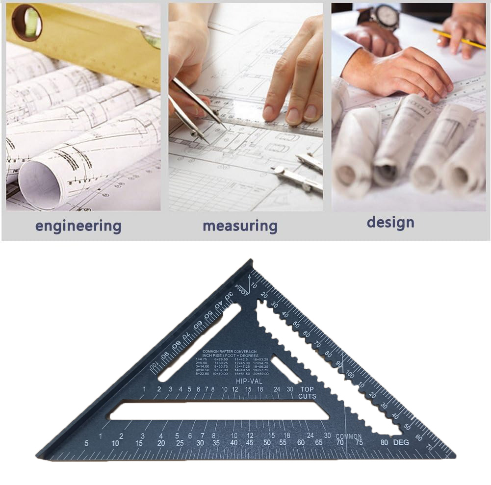 Gambar produk VKTECH Penggaris Siku Mistar Triangle Ruler Aluminium 7 Inch - A10D01