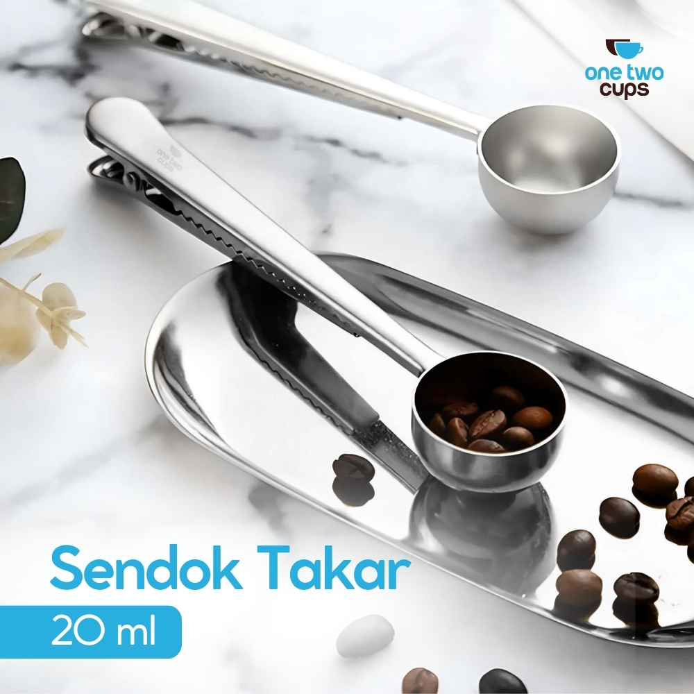 Gambar produk One Two Cups Sendok Takar Kopi Teh Measuring Spoon with Clip - G166