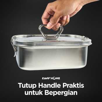 Gambar produk TaffHOME Kotak Makan Lunch Box Stainless Steel 304 2L Triple Compartment - HS233