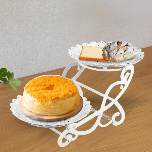 Gambar produk TALON Rak Kue Susun 2 Tingkat Multi Layer Bicycle Cake Fruit Tray Circle - INU114
