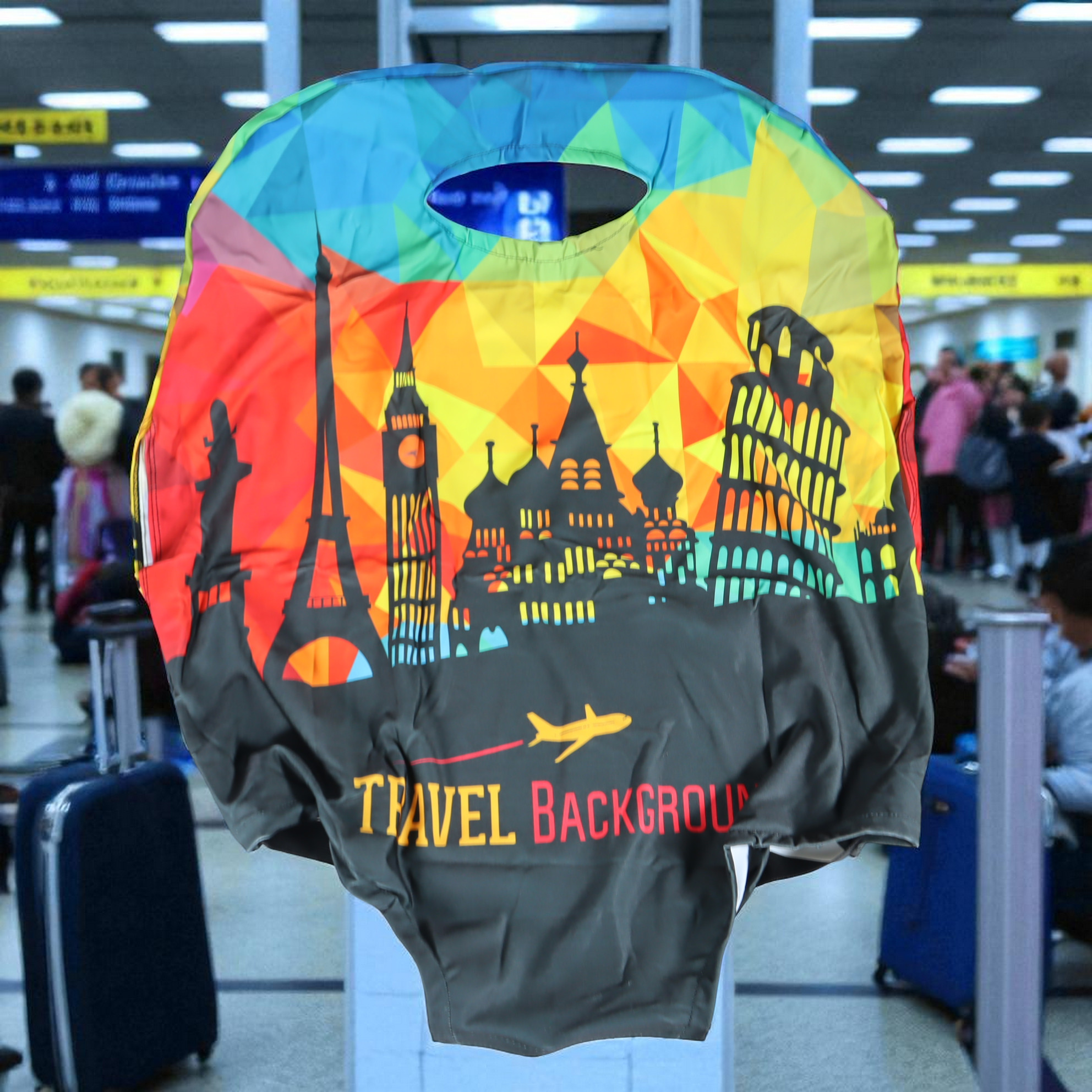 Gambar produk TravGuard Sarung Koper Elastis Polyester Spandex Suitcase Cover M Scenic Spot 2 - H-22