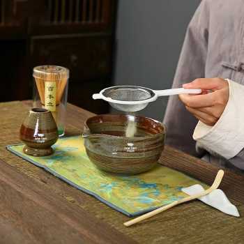 Gambar produk One Two Cups Set Matcha Teh 4in1 Chasen Whisk Chawan Chashaku Chakoshi - N41