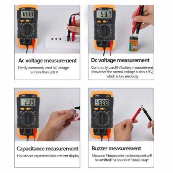 Gambar produk Digital Multimeter AC DC Volt Current Tester LCD Display - A830L