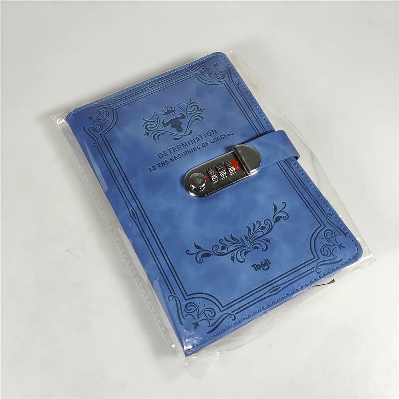 Gambar produk Toddi Buku Jurnal Leather Determination A5 200 Halaman Grid with Lock - TDD3