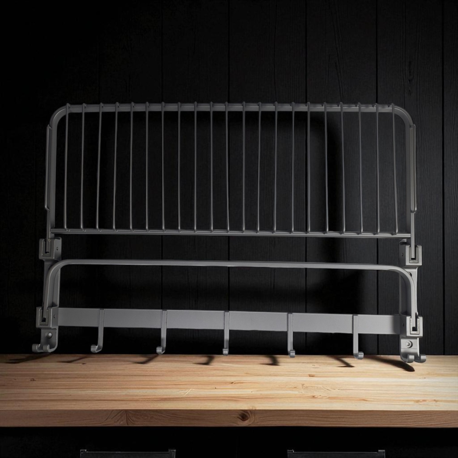 Gambar produk KABEI Rak Dinding Kamar Mandi 2 Layer Gantungan Handuk Lipat Aluminium - KB57