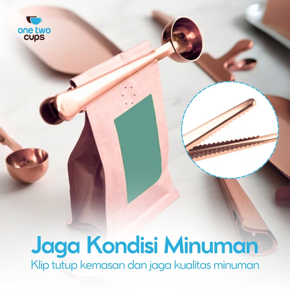 Gambar produk One Two Cups Sendok Takar Kopi Teh Measuring Spoon with Clip - G166
